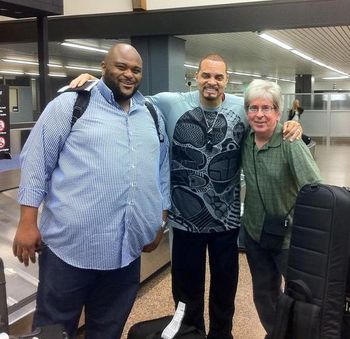 Ruben Studdard, Sinbad, and Dave, Seattle airport, returning from David Foster gig in Victoria BC May 2012
