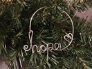 “Hope” Wire Ornament - Silver