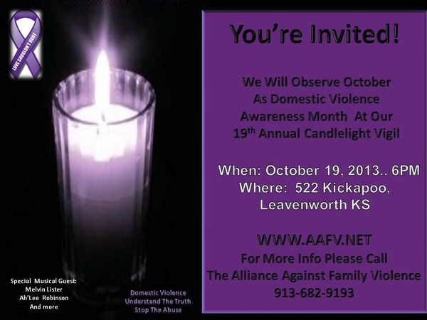 19th Annual Candlelight Vigil for Domestic Violence Awareness Month 19 October 2013