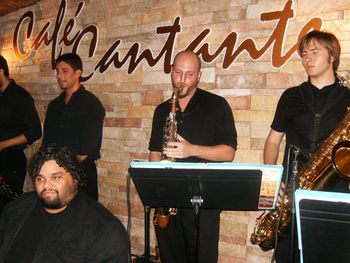 Cisco Dimas-Trumpet, Dave Hartsman-Tenor Sax, Paul Deemer- Trombone Tayler Burchfield-Baritone Sax
