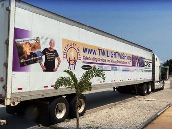 Twilight Wish big rig in front of Margarette's house June 20 & 21 in Merritt Island, Florida.
