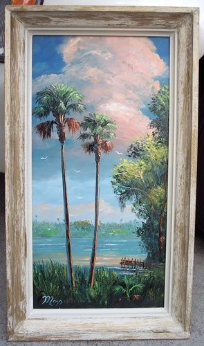 'Florida Lakeside'. 12 x 24", Oil on board, Lots of palette knife, March 23rd, 2007 (SOLD - Collector from Sebastopol, CA)

