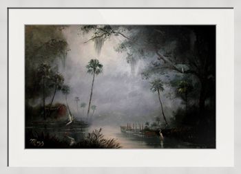 Buy FRAMED PRINTS "Cabin along Misty Tomoka River" 9/09/2019   (Original is SOLD to a Collector from Sanford, FL)  You Can Still  Buy a Framed Print or Canvas Here! 
