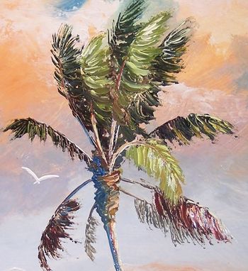 Close up of the Coconut Palm Tree made with a Palette Knife. From 'High Bluffs' painting
