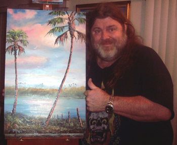 Dave Hlubek of Molly Hatchet an avid collector of Mazz Paintings. "This is the Gator Country I grew up in, these scenes bring back great memories"
