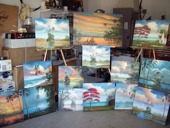 Feb 2006 (paintings by Florida Artist Mark 'Mazz' Mazzarella, drying & curing. St. Lucie, FL)

