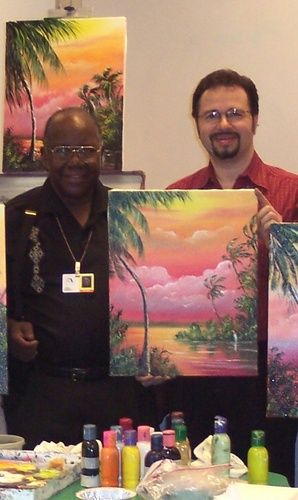 Highwaymen Robert Lewis & Mark Mazzarella. "It's always a pleasure seeing RL Lewis, it was fun painting together"
