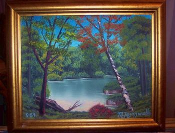 May 1989 'Autumn Pond' 8 by 10", Oil on Stretched Canvas
