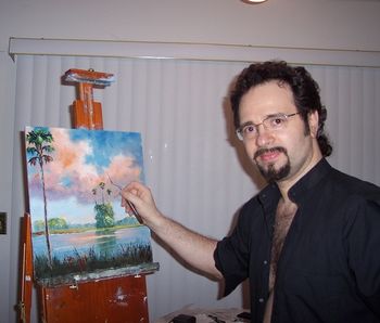 Florida Landscape Artist Mazz - Painting with a Palette Knife. March 25th 2007
