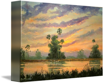 "Florida Sunrise" 24by 36" Oil on Board, Palette knife/ brush. Nov. 25th, 2015    (This Original is SOLD to a Collector from Cypress Texas) But you can also Buy a Framed Print Here!
