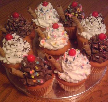 Ice Cream Sundae Cupcakes for Summer's bday
