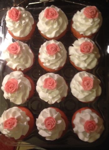Cupcakes with roses made from starburst candy
