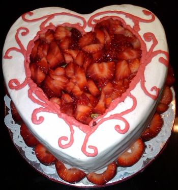 Valentine's day top of cake
