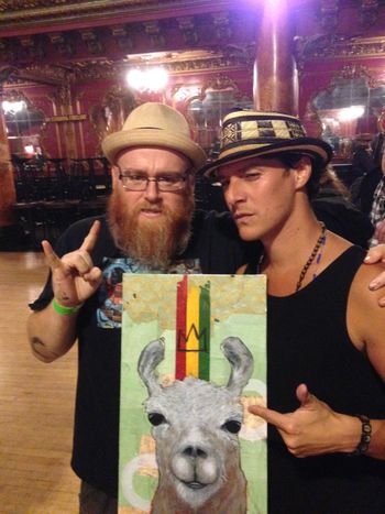The Rasta Llama painted by Joshua Coffy during the set and gifted to Rafael Sarria
