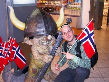In Norway, with some local friends.
