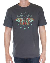 NEW! Cloud Cult " Moon Phase Moth" Grey Organic Cotton T-shirt