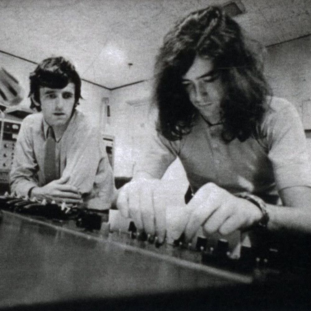 Gyln Johns and Jimmy Page mixing Led Zeppelin I at Olympic Studios, London