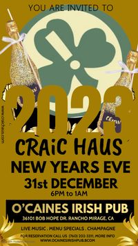  NEW YEARS EVE PARTY Craic Haus