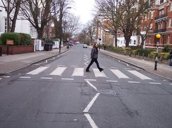 The Famous Beatles crosswalk, out front Abbey Road Studios, London England
