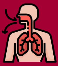 a diagram of breathing in and out