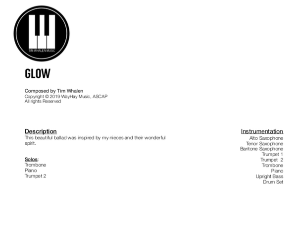 Glow (Nonet) - Score and Parts