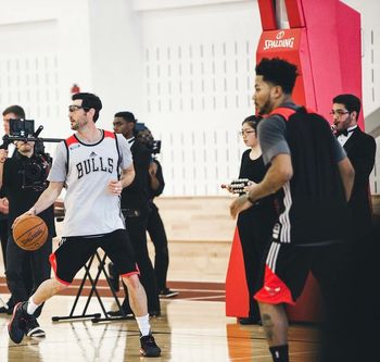 Performing in a collaboration with the Chicago Bulls basketball team
