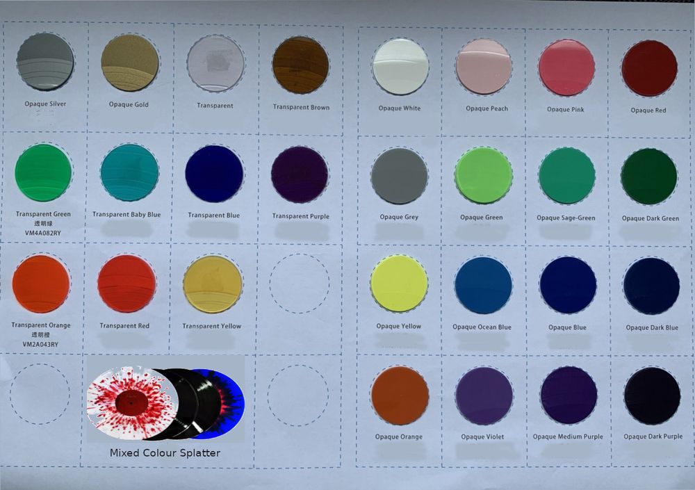 Long Run Factory Pressing Colour Chart
