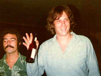 On the road with Gary Stewart in 1979. Bingo (Howard Folcarelli) and Bob somewhere in Wisconsin.
