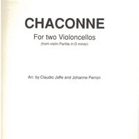 J. S. Bach - Chaconne, arranged for Cello Duo - Physical Sheet Music