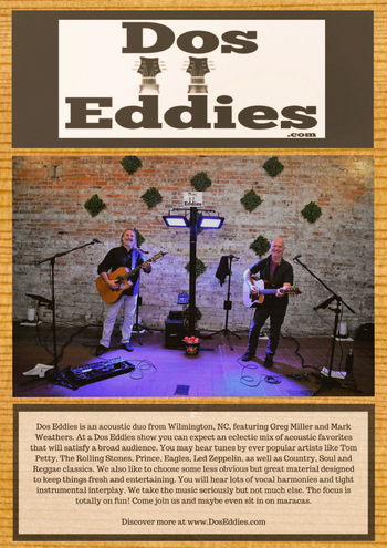 Dos Eddies providing entertainment for a private event at Bakery 105 (Wilmington, NC)
