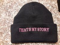Pink Letter Embroidery Sock Cap 