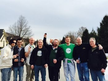 The band has limbered up with a game of Irish Road Bowling - March 13, 2015
