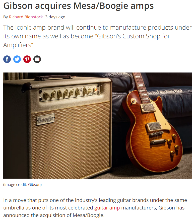 gibson purchases mesa boogie