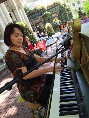 Piano in the Bryant Park NYC
