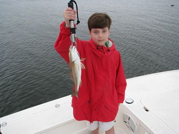 Henry with his first fish in Cedar Key, Florida February 17, 2012
