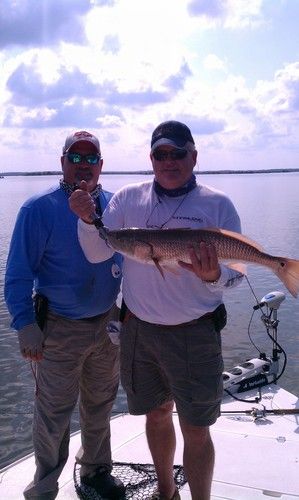 Robert Hornsby from Mangrove Creek Outfitters in Chiefland, Florida with a nice 28 inch redfish. If you are in the area, please stop in and check out his outfitter store.
