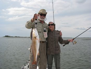 Ed and Deena February 2012 in Crystal River, Florida with a MONSTER redfish!
