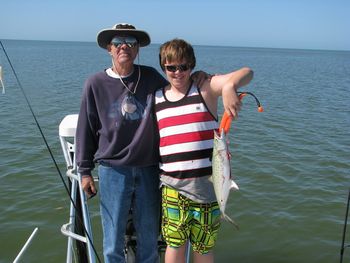 John and his grandson Austin with a fine spanish mackeral in Homosassa, Florida
