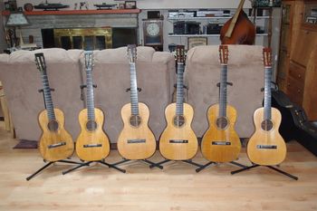 Six Pre-Civil War Martin Guitars. All are used for presentations.
