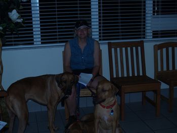 one of our newest members, Lisa and her dogs, worn out.
