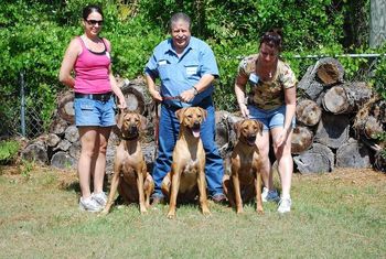 The three TuckerRidge puppies 11 mos old now at the SSRRC Fun Day. From left to Right, Nixie and her owner Casey, Dugga Boy and his owner Manny and Roxy with me. April 25, 2009
