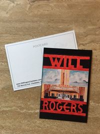 4 x 6 Will Rogers Theatre "Bold Letters"  ​Watercolor Post Card pack of 10 cards