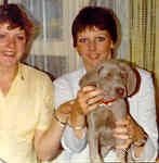 Di, with sister Carol (at left) with Tara (Greylag Silva Warena) December 1981...
