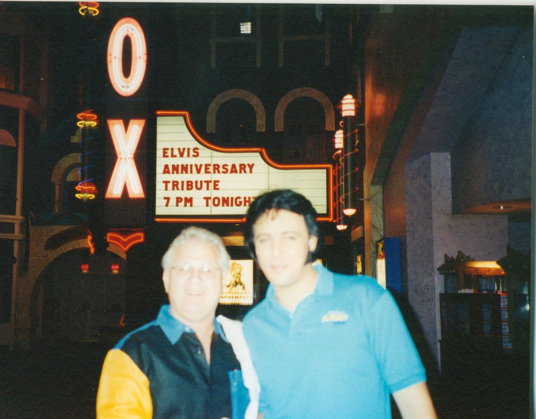 Omar Farag and headliner Shawn Klush in front of the sold out Fox Theater at the Fox Woods Casino in Connecticut
