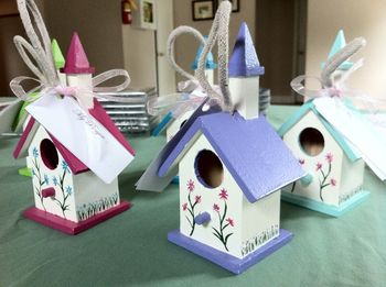 Another view of Allison's prayer houses. She used all her favourite colours, which of course means lots of pink!
