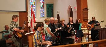 We had the Worship Leading Workshop musicians join us on 10,000 Reasons to open our evening concert.
