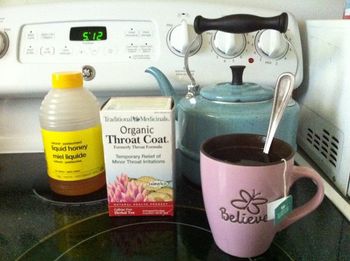 Throat tea & honey - the key to surviving long vocal sessions!
