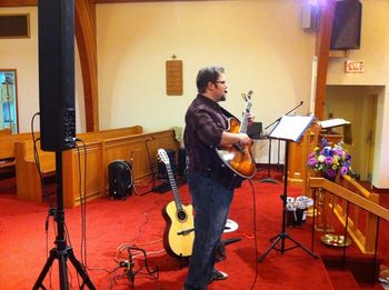 Sound check at St. Michael's and All Angels, Corner Brook, NL.
