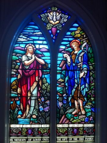 In St. Johns, NL, we sang at St. Thomas' - the church were Allison grew up! This church is filled with incredible stained glass, including this rich window of the baptism of Jesus.
