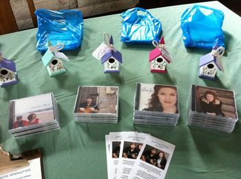 Our product table with our 2 new CDs!!!! How awesome to finally be able to share these songs with people!!!
